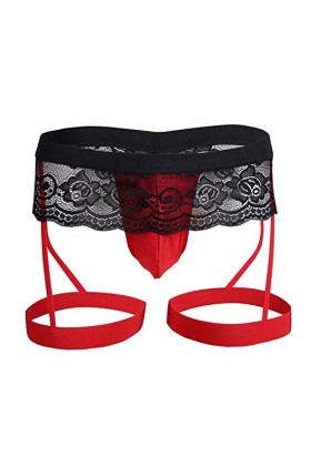 AJGRHE Latex Sexy Lingerie Femme Ensemble Lingerie Feminine Sexy Men de RéSeau Mens Brief Boxer Mesh Boxer for Hommes Sexy U