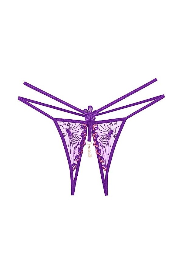 Lingerie Femme Sexy Ensemble Homme Sexy Hot y20.k Femmes Floral Creuse Sexy Taille Basse Culotte Ouverte Perle Massage String