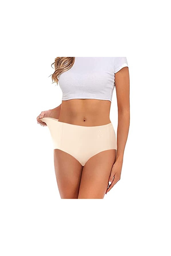 FUFUDDK sous Vêtements Femme Culottes de Couleur Unie sous-vêtements Confortables Culottes Ventre Plat Culottes Taille Moyenn