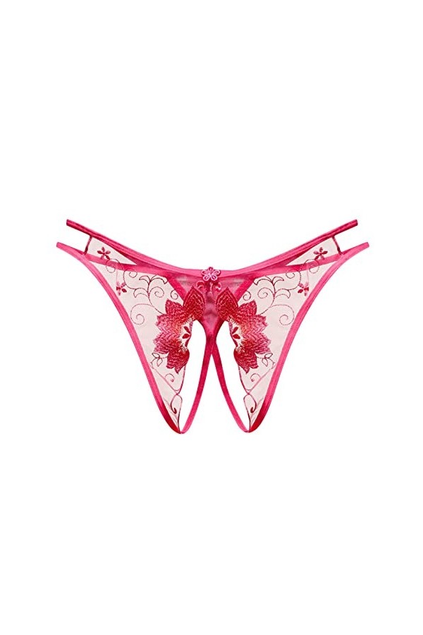 Dasongff String Femme Sexy Chic Ficelle Culotte Sexy Transparente Femme Culotte Sexy Femme Érotique Ouverte Slips Dentelle Ta