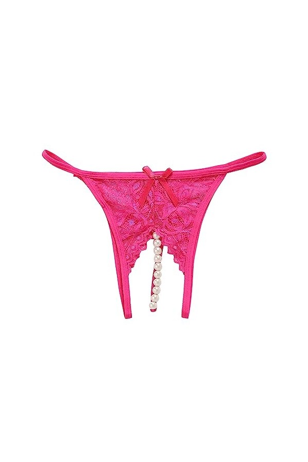 PTLLEND Leggings Amincissant Mixa Culotte sans Entrejambe en Dentelle Sexy de Couleur Pure pour Femmes avec Perles Transparen