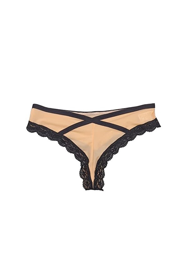 HHSclothing Culotte en Soie de Glace pour Femmes Transparent Culotte Respirante Dentelle Dentelle Sexy T Pantalon Bustier Rob