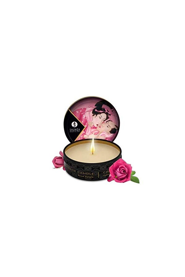 Shunga&nbsp; - Bougie - APHRODISIA - Huile Massage pétales de Roses - 30ml