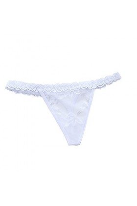 Culotte sexy en tulle pour femme - Taille basse - Sous-vêtements de sensualité assortis pour couples, blanc, taille unique