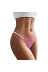 Hyalllife 3 PC Femmes Sexy Dentelle Slips évider Culotte Crochet à Lacets Culotte Tongs G String Lingerie sous-vêtements Bust