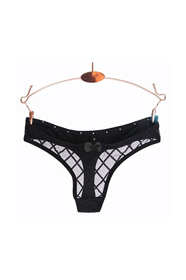 ZJY Femme Strings Femmes Transparent Sexy Panties sous-vêtements en Dentelle évider Perspective Faible Rise Tulle Slip String