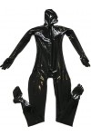 Sexy Black Full Body Catsuit Attach Hood Gants Orteils Chaussettes Avec Mesh Eye Breast Zip,Homme Noir,XS