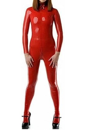 Fait À La Main Entrée Du Cou Double Épaules Fermeture Éclair Femmes Corps Complet Latex Combinaison Serrée Caoutchouc Catsuit