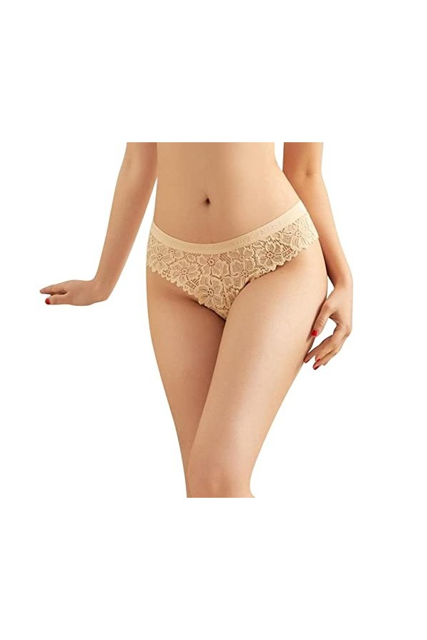 Lot de sous-Vêtements en Coton pour Femme Femmes Sexe Stretch G String Culotte Dentelle Garniture 5 Couleurs Confortable Sexy
