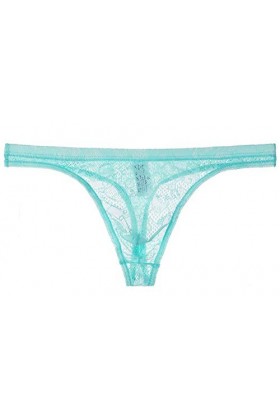 Yomie Culotte Ultra-Fine pour Hommes en Dentelle Transparente Douce Sexy String,XL,Light bleu