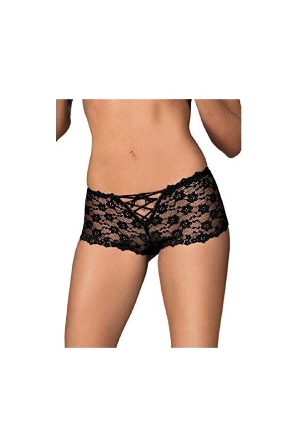 Obsessive Letica Shorties Strings, Noir Noir , L Femme