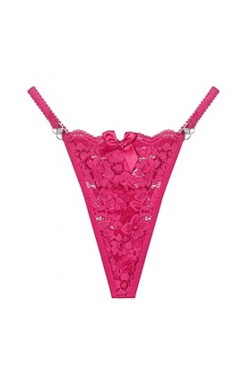 DGKaxiyaHM String en Dentelle Florale pour Femmes Culotte Dos T Respirante Et Sexy à Taille Basse Culotte Extensible Transpar