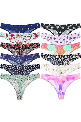 catch-L Thongs Slips String Une Pièce pour Femmes, Impression sans Couture, sous-vêtements Sexy en Forme De T-Back, Culottes 