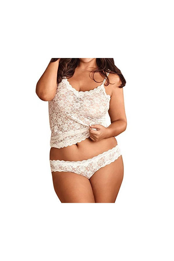 Body rouge pour femme - Sous-vêtements en dentelle - Culotte - Culotte sexy pour femme - Muslin la nuit, Blanc., XXL