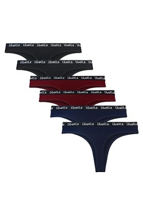 Libella Lot de 6 String Femme - Coton Couleurs Vives - Sexy Tangas - 3207 BMR XL