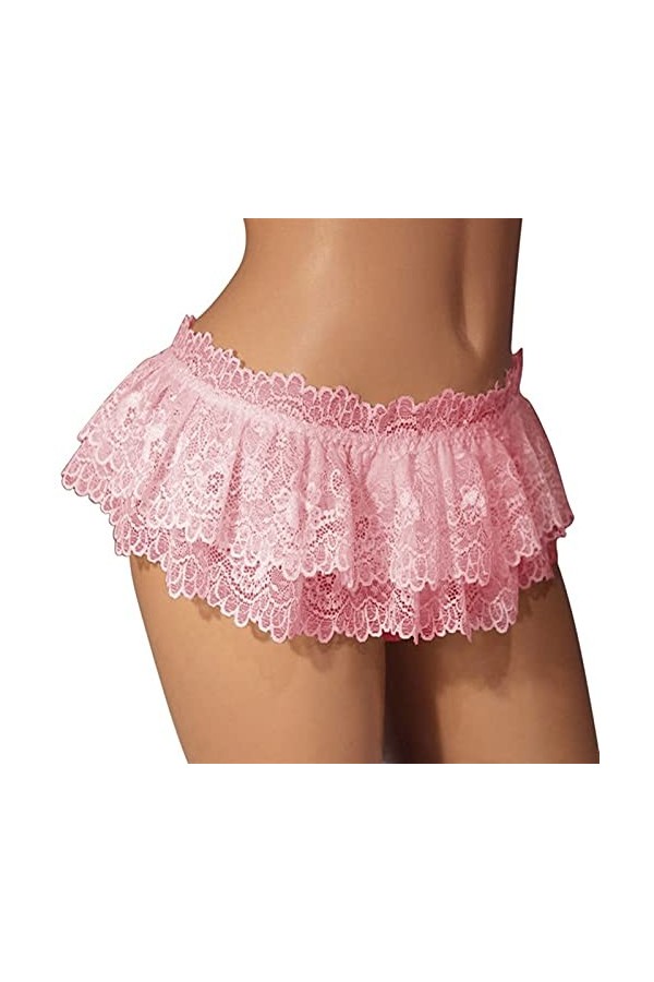 Slips en dentelle Hommes Culotte à volants Thongs Mini Jupe Crossdress Crossdress Costume Culotte Jupe culotte Thongs Gay Mal