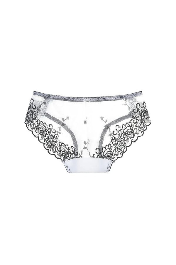 MKIUHNJ Sous-vêtements homme sexy D brodé sexy culotte pour femme, culotte en dentelle en maille, culottes à taille basse, ho