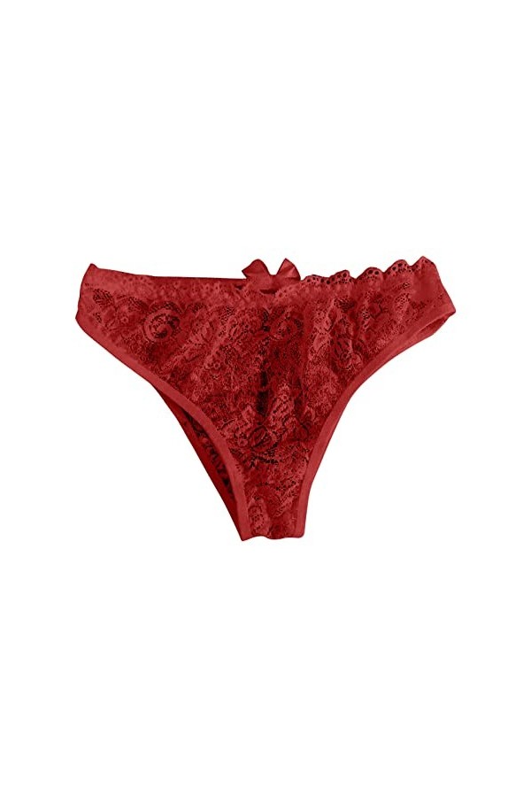 XIUH String Sexy Culotte Ouverte Entrejambe String Ouvert Femme Sexy Chic Dentelle Culottes G-String Imprimé T String Ficelle