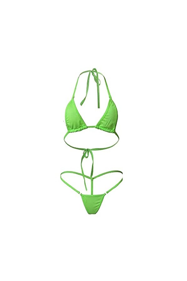 Ensemble de lingerie de natation sexy en dentelle douce avec soutien-gorge et culotte, 1 lot A. vert, taille unique
