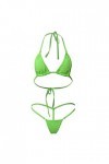 Ensemble de lingerie de natation sexy en dentelle douce avec soutien-gorge et culotte, 1 lot A. vert, taille unique