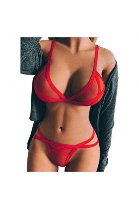 Saingace Lingerie Femme Sexy Ensemble - Hot String Femme Sexy Damen Sexy Dessous Spitze Taille Unique Perspective en Dentelle
