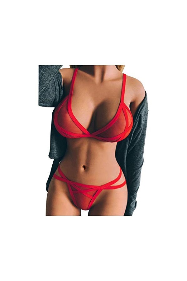 Saingace Lingerie Femme Sexy Ensemble - Hot String Femme Sexy Damen Sexy Dessous Spitze Taille Unique Perspective en Dentelle