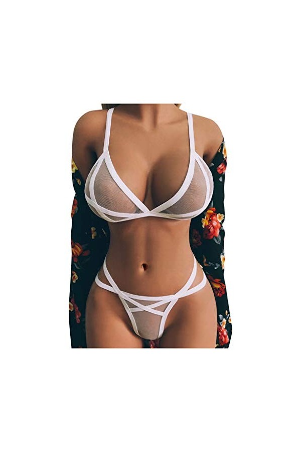 Saingace Lingerie Femme Sexy Ensemble - Hot String Femme Sexy Damen Sexy Dessous Spitze Taille Unique Perspective en Dentelle