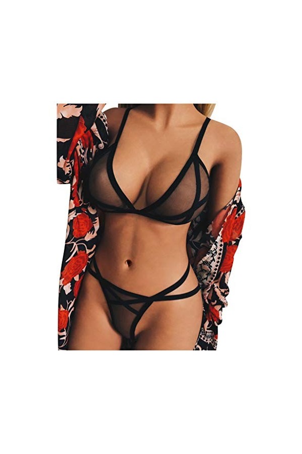Saingace Lingerie Femme Sexy Ensemble - Hot String Femme Sexy Damen Sexy Dessous Spitze Taille Unique Perspective en Dentelle