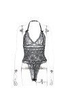 JYLJLL Lingerie Femme Sexy Érotique Body en Dentelle sans Manches Corps Broderie Florale Femmes Salopette Transparent Bodys p