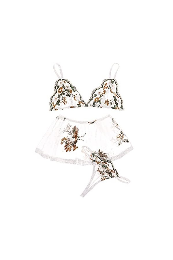 Générique Body Sexy Femme Érotique, Pyjama Transparent Dentelle À La Mode Féminine Ensemble Lingerie String Harnais Sm Zippé