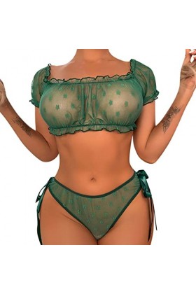 Lingerie Sexy De Pute Col Carré Lingerie Dentelle Femme Sexy Transparente Tulle Lingerie Culotte Ouverte Ensemble Lingerie Fe