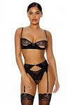 Forplay Just a Peek Ensemble de Lingerie pour Femme Motif vin Taille L