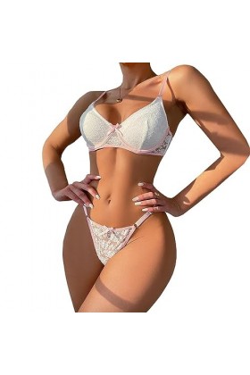 2023 Soutien-Gorge Tongs Ensemble Femmes Lingerie Sexy Ensemble de sous-vêtements Dentelle Transparente Nuisette brassière Cu