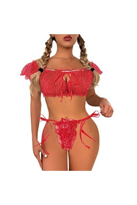 Vexiangni Negligee Femme Sexy Sissy Vêtement de chambre Femme Cuissardes Bas Femme Sexy Unzerwäsche Sexy Lingerie Femme Ouver