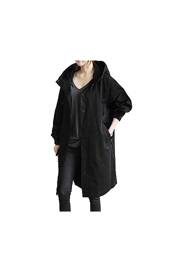 RYTEJFES Ponchos de pluie pour femme - Imperméable - Jetable - Veste de mi-saison - Veste softshell - Coupe-vent - Coupe-vent