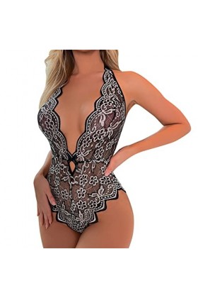 Lingerie sexy pour femme - Lingerie érotique - Dentelle rouge - Lingerie sexy - Costume de cosplay - Ensemble de lingerie pus