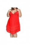 Sous-vêtement amusant pour femme, grande taille, transparent, sexy, dentelle, vêtements de nuit à la maison, lingerie en mail