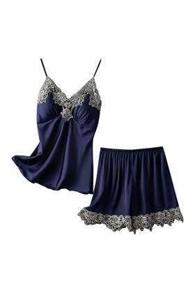 Briskorry Ensemble de lingerie sexy pour femme - En forme de cœur - Avec short - Avec short - Chemise de nuit