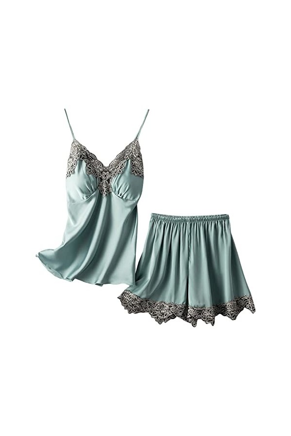 Briskorry Ensemble de lingerie sexy pour femme - En forme de cœur - Avec short - Avec short - Chemise de nuit