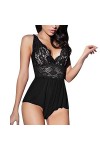 Briskorry Ensemble de lingerie sexy pour femme - Style décontracté - Rouge