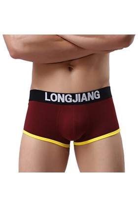 Boxer décontracté pour homme - En coton - Confortable - Noir, rouge, L