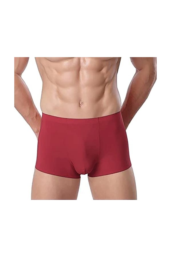 Sous-vêtements pour homme - Boxer doux et confortable en coton, Bordeaux, XXXL