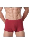 Sous-vêtements pour homme - Boxer doux et confortable en coton, Bordeaux, XXXL