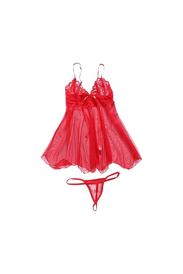 Lingerie Ensemble Transparent Sexy Femme Coquine Hot Lingerie Femme Sexy Ensemble Dentelle Nuisette Jumpsuit Femme Ensemble L