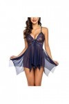 Lingerie Sexy, Femme Nuit Ensemble sous-Vêtements De Sexy À Bretelles Nuisette String Lingerie Souvetement Transparent Zippé