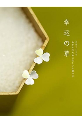 YOYOYAYA S925 en Argent Pur Fille Femme Accessoires Frais Rotation Belle Fleur Trifolium Grind Herbe Fortune