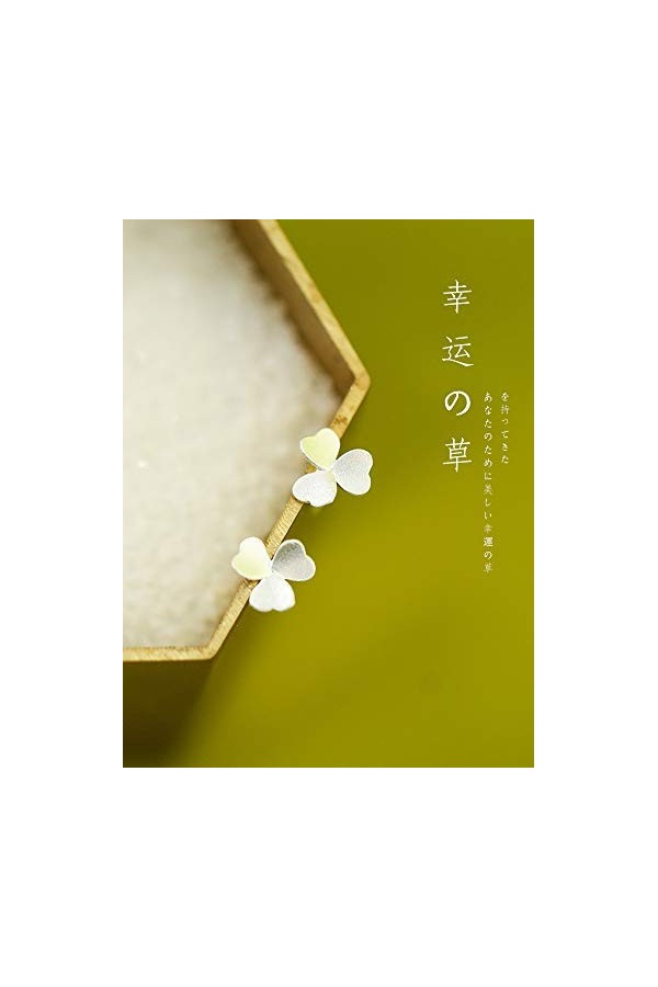 YOYOYAYA S925 en Argent Pur Fille Femme Accessoires Frais Rotation Belle Fleur Trifolium Grind Herbe Fortune