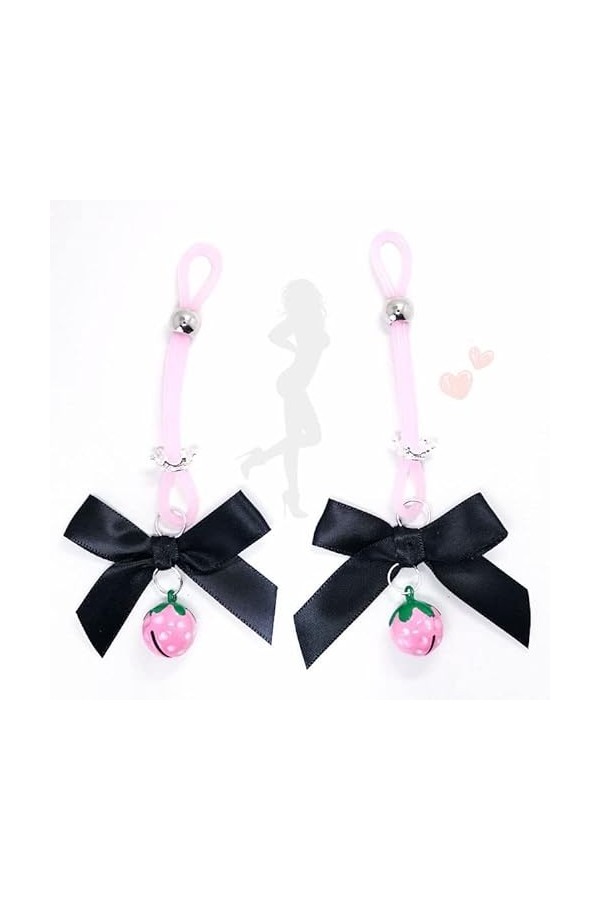 Lingerie Uniformes Accessoires Bow Pink Bell Clips