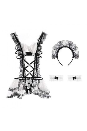 LHLHM Lingerie Sexy Sexy Maille Transparente Transparente Uniforme De Séduction Cosplay Bel Ensemble