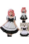 Bwer Femmes Belle Femme de Chambre Cosplay Costume Lolita Robes Longues Noir Animation Spectacle Japonais Tenue Robe vêtement